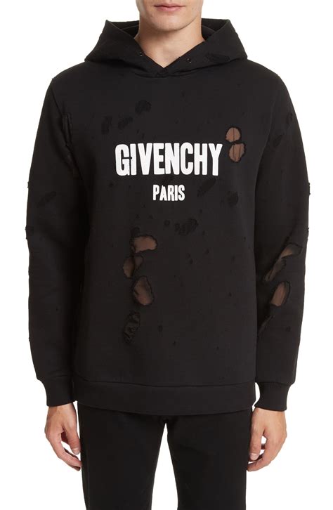 givenchy distressed hoodie red|givenchy men's destroyed hoodie.